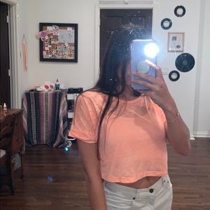 vintage havana orange crop top tee